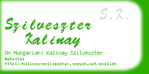 szilveszter kalinay business card